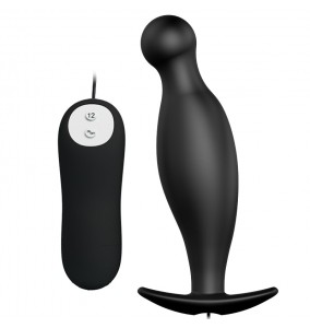 PRETTY LOVE Vibration Anal Pleasure Butt Plug (Black)